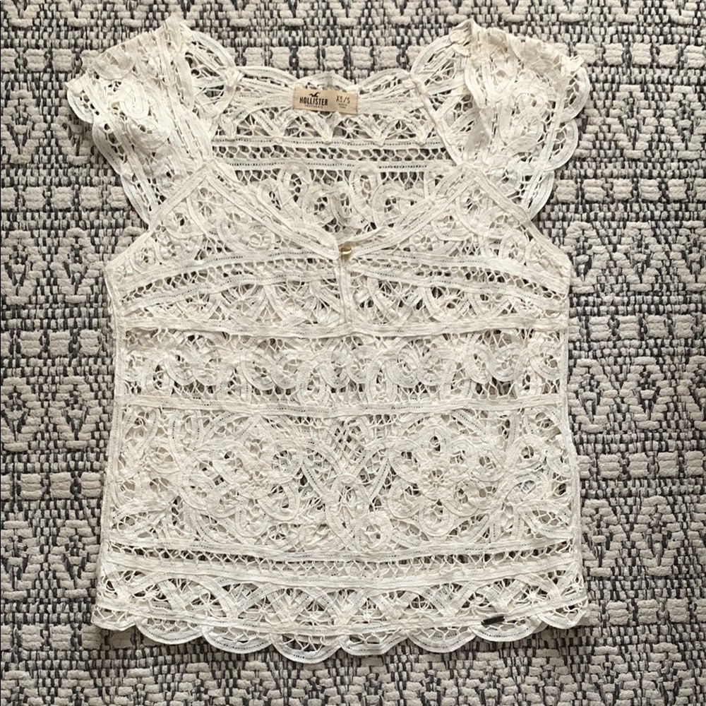 White Lace Sleeveless Top